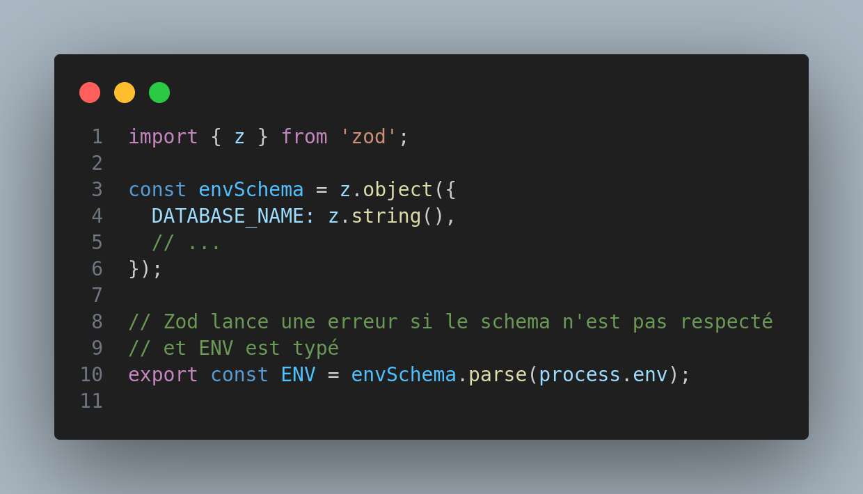 process.env avec Zod